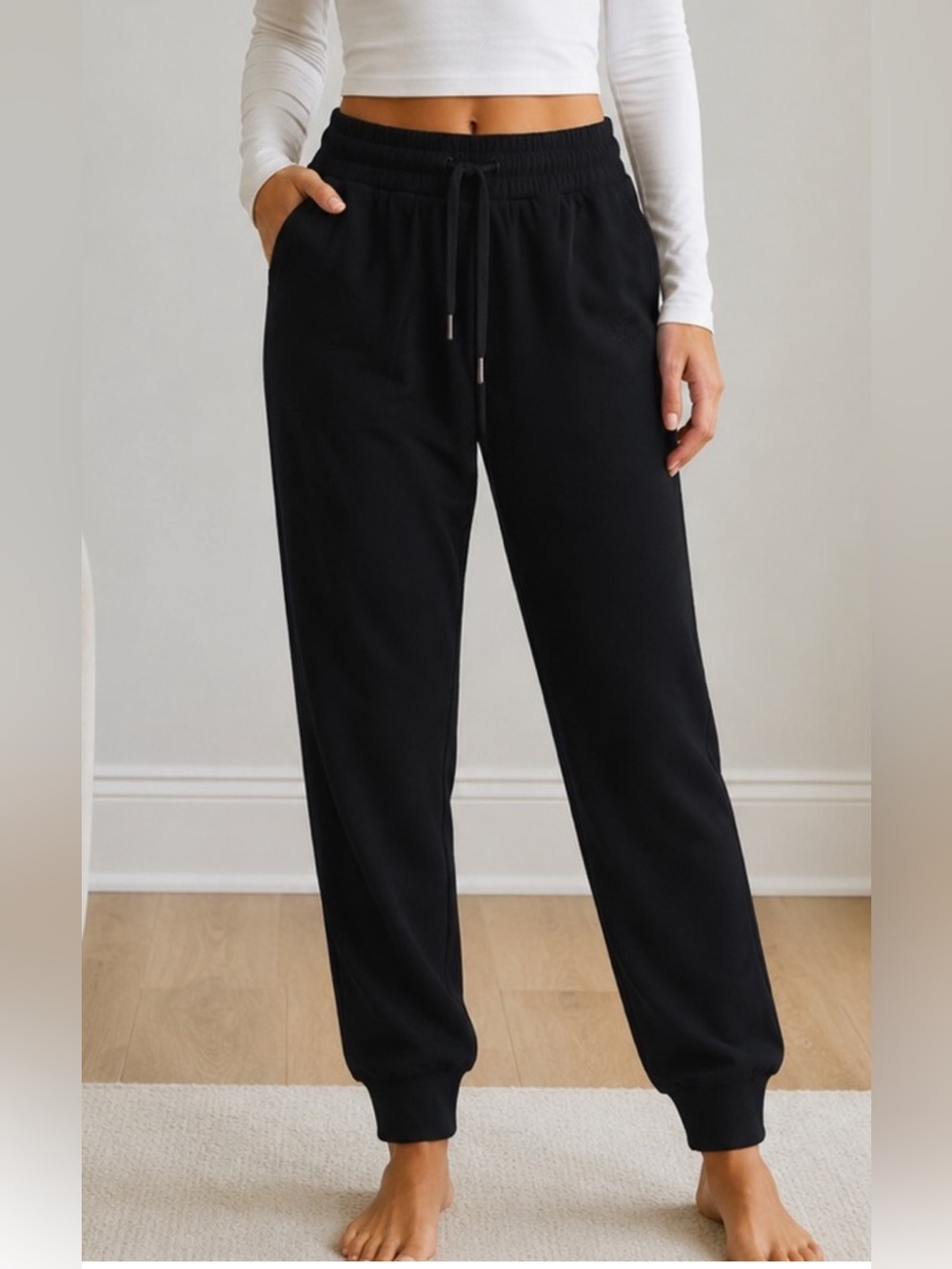 Buttery Soft & Cozy Earth Black Bamboo Drawstring Pants- Size Medium
